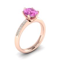 Pink Sapphire Rose Gold Oval Engagement Ring Nymph