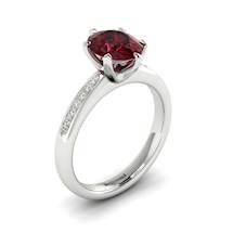 Garnet Ring White Gold Oval Nymph