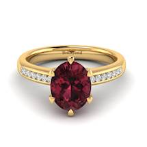 Garnet Ring Yellow Gold Oval Nymph