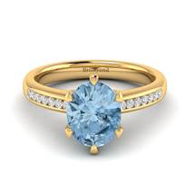 Aquamarine Yellow Gold Oval Engagement Ring Nymph