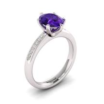Amethyst White Gold Oval Engagement Ring Nymph