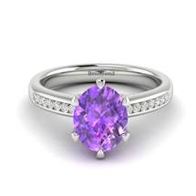Amethyst White Gold Oval Engagement Ring Nymph