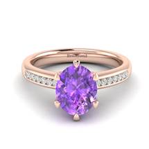Amethyst Rose Gold Oval Engagement Ring Nymph