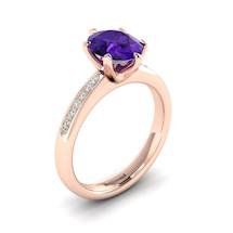 Amethyst Rose Gold Oval Engagement Ring Nymph