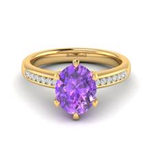 Amethyst Yellow Gold Oval Engagement Ring Nymph