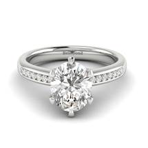 White Sapphire White Gold Oval Engagement Ring Nymph