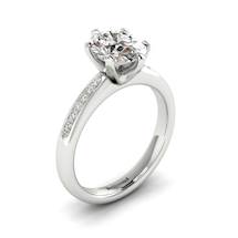 White Sapphire White Gold Oval Engagement Ring Nymph