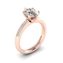 White Sapphire Rose Gold Oval Engagement Ring Nymph