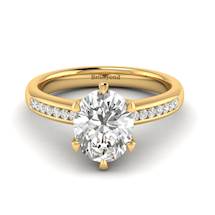 White Sapphire Yellow Gold Oval Engagement Ring Nymph