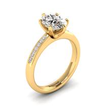 White Sapphire Yellow Gold Oval Engagement Ring Nymph