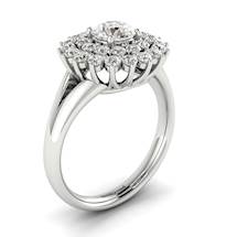Diamond White Gold Cluster Engagement Ring Aquila