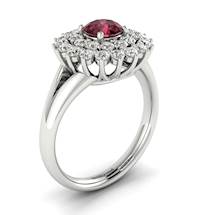 Garnet Ring White Gold Cluster Aquila