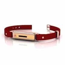Brilliyond Smart Fitbit Bangle Pink Sapphire Rose and Yellow Gold Cherry Belt