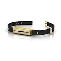 Brilliyond Smart Fitbit Bangle Blue Sapphire Yellow and White Gold Cheetah