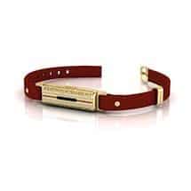 Brilliyond Smart Fitbit Bangle Pink Sapphire Yellow Gold Leopard Cherry Belt