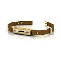 Brilliyond Smart Fitbit Bangle Pink Sapphire Yellow Gold Leopard Coffee Belt