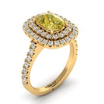 Yellow Sapphire Yellow Gold Halo Engagement Ring Corona