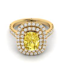 Yellow Sapphire Yellow Gold Halo Engagement Ring Corona