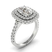 White Sapphire White Gold Halo Engagement Ring Corona