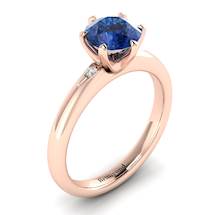Blue Sapphire Rose Gold Solitaire Engagement Ring Byond