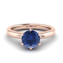 Blue Sapphire Rose Gold Solitaire Engagement Ring Byond