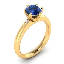 Blue Sapphire Yellow Gold Solitaire Engagement Ring Byond