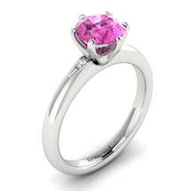 Pink Sapphire White Gold Solitaire Engagement Ring Byond