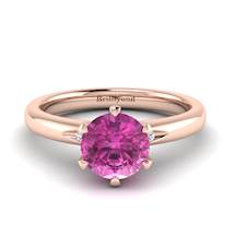 Pink Sapphire Rose Gold Solitaire Engagement Ring Byond