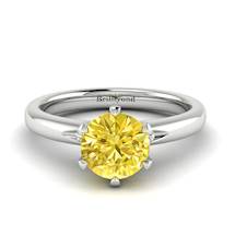 Yellow Sapphire White Gold Solitaire Engagement Ring Byond