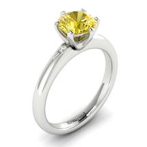 Yellow Sapphire White Gold Solitaire Engagement Ring Byond