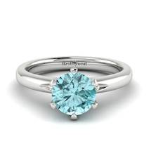 Aquamarine White Gold Solitaire Engagement Ring Byond