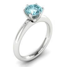 Aquamarine White Gold Solitaire Engagement Ring Byond