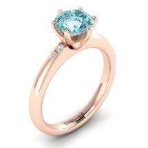 Aquamarine Rose Gold Solitaire Engagement Ring Byond