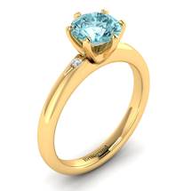 Aquamarine Yellow Gold Solitaire Engagement Ring Byond