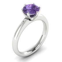 Amethyst White Gold Solitaire Engagement Ring Byond