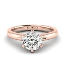 White Sapphire Rose Gold Solitaire Engagement Ring Byond