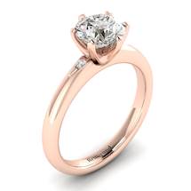 White Sapphire Rose Gold Solitaire Engagement Ring Byond