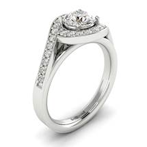 Diamond White Gold Halo Engagement Ring Marigold