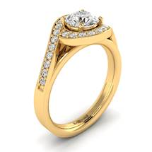 Diamond Yellow Gold Halo Engagement Ring Marigold