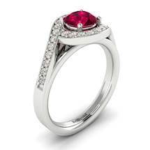 Princess Cut Ruby on 18k White Gold