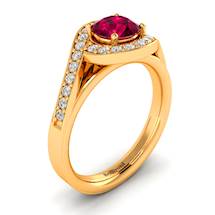 Ruby and Diamonds on 18k Yellow Gold