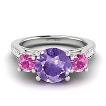 Amethyst White Gold Colour Accented Engagement Ring Paradise