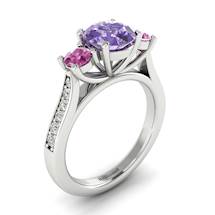 Amethyst White Gold Colour Accented Engagement Ring Paradise