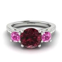 Garnet Ring White Gold Colour Accented Paradise