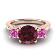 Garnet Ring Rose Gold Colour Accented Paradise