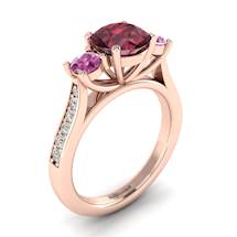 Garnet Ring Rose Gold Colour Accented Paradise