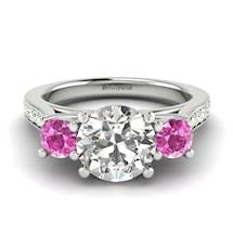 White Sapphire White Gold Colour Accented Engagement Ring Paradise