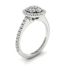 Diamond White Gold Cluster Engagement Ring Lantana