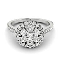 Diamond White Gold Cluster Engagement Ring Lantana