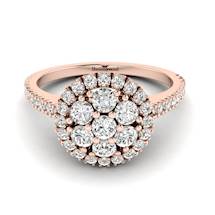 Diamond Rose Gold Cluster Engagement Ring Lantana